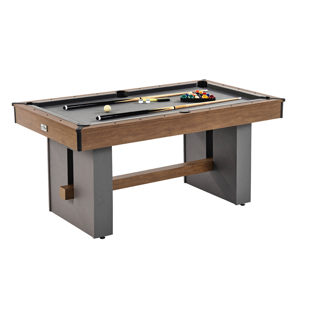 Urban 5.5 Ft Pool Table with 2 Cue Sticks & Complete Accessory Set, Gray