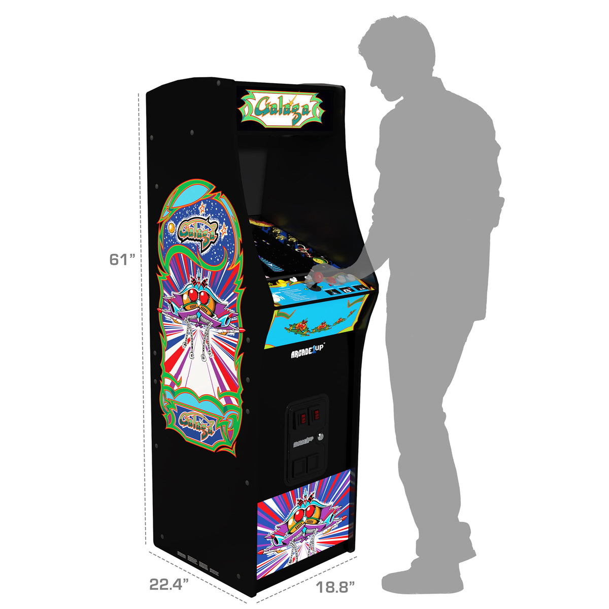 GALAGA Deluxe Arcade Video Game Machine, Teen, Black, 1 Count