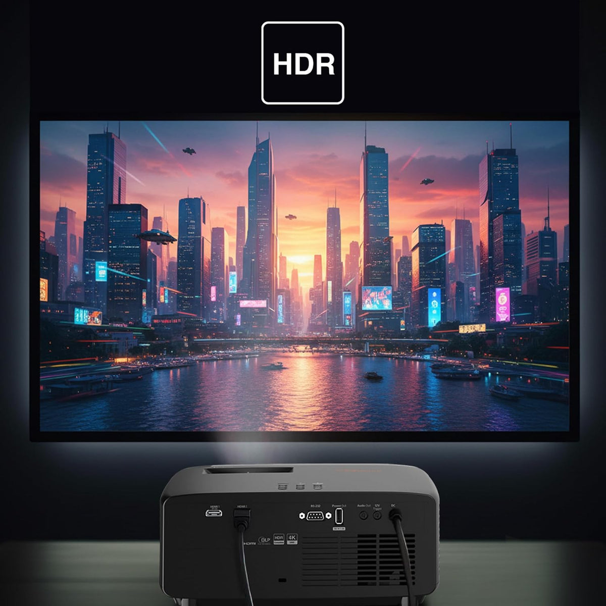 UHZ36 4K UHD Laser HDR Home Theater Projector - Black
