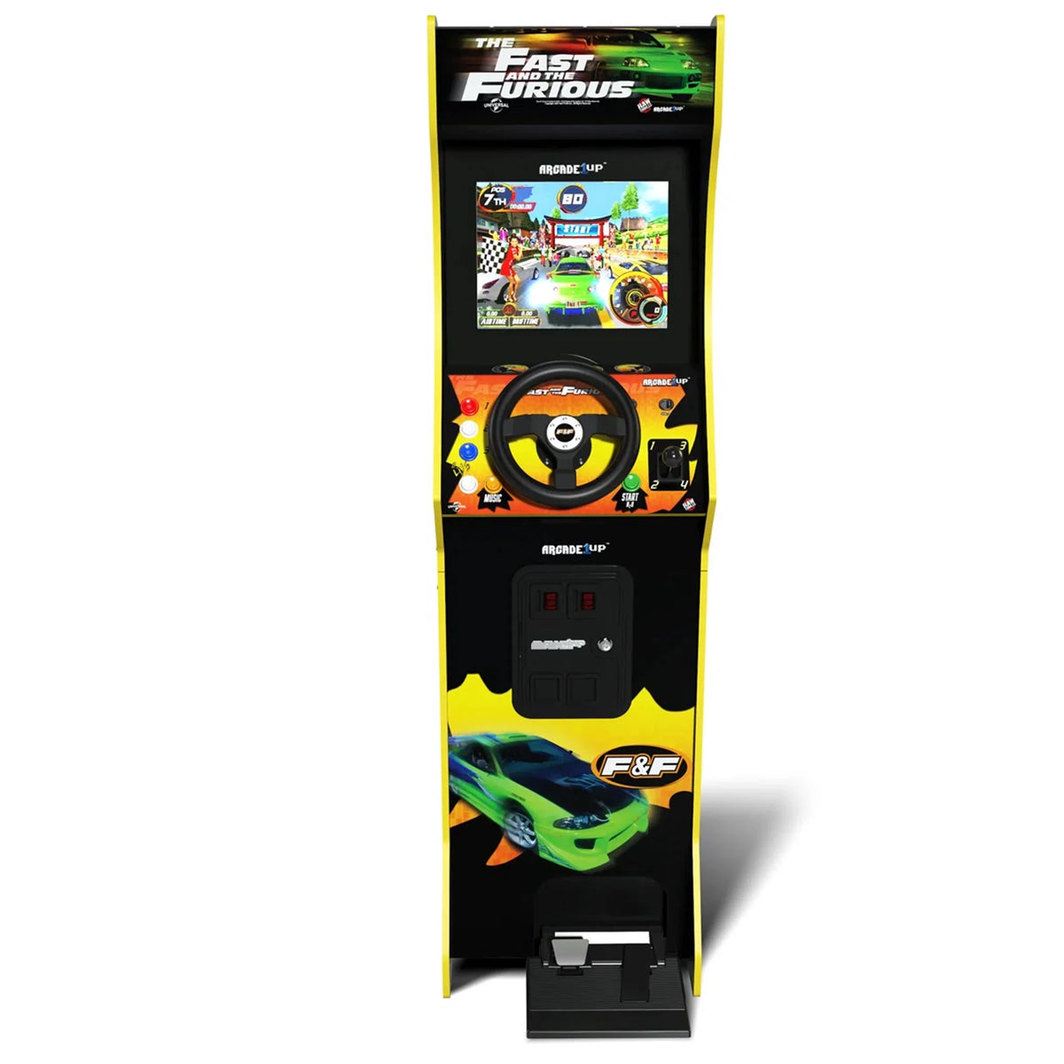 the Fast and the Furious Deluxe Arcade Machine with Steering Wheel